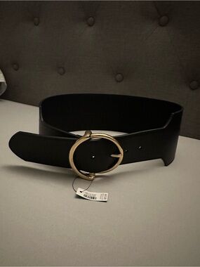 White House Black Market Black Gold Buckle Waist Belt XS